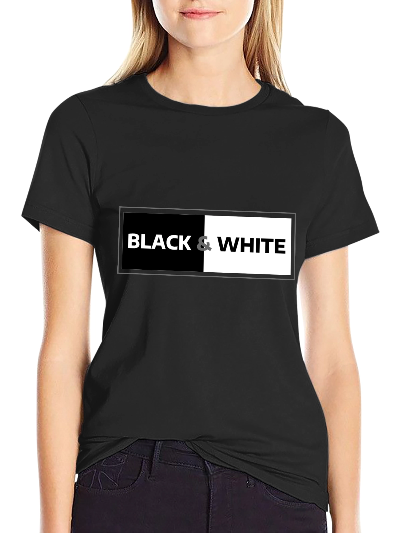 Black & White Graphic Tee - Contrast Design