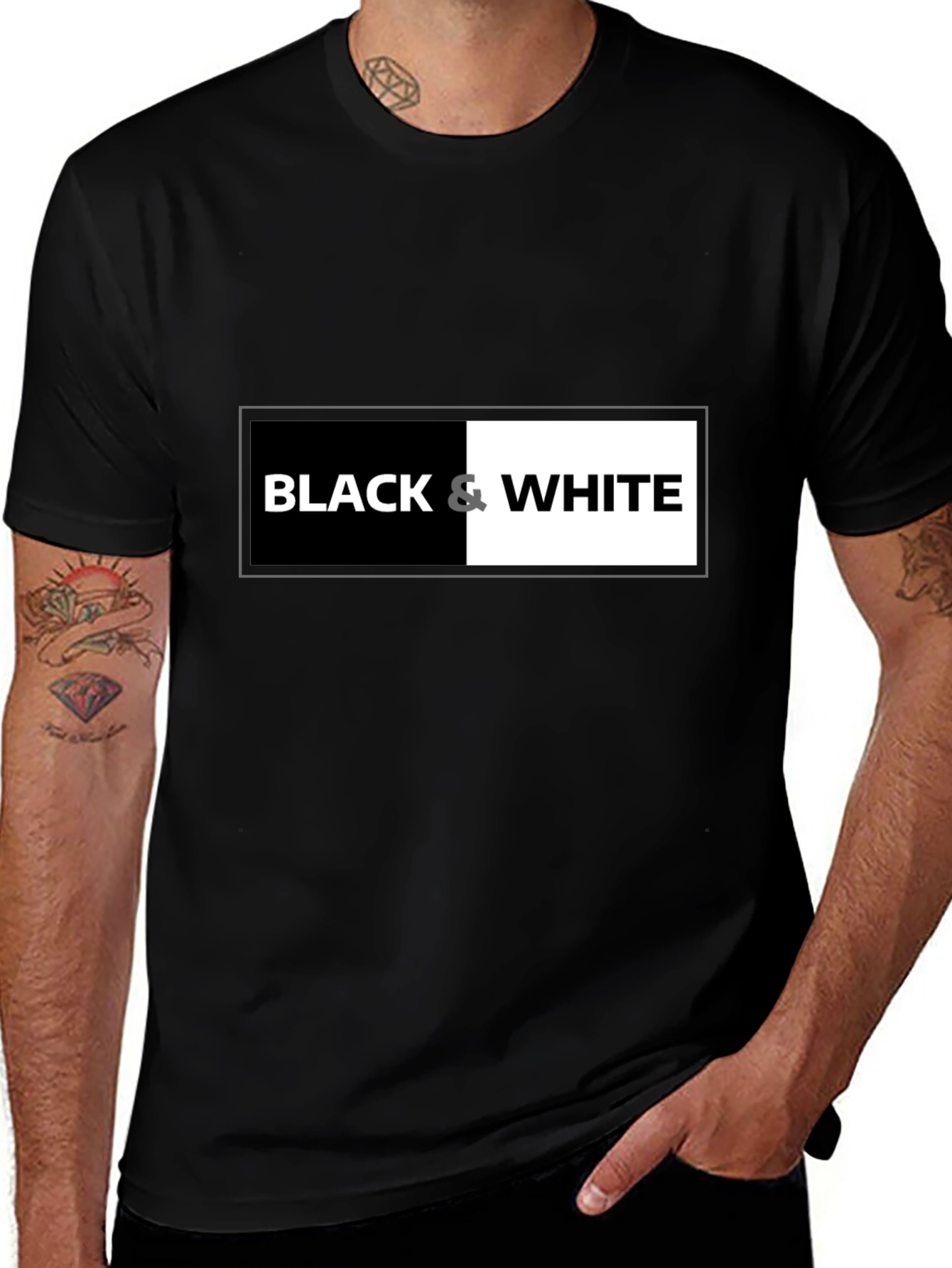 Black & White Graphic Tee - Contrast Design