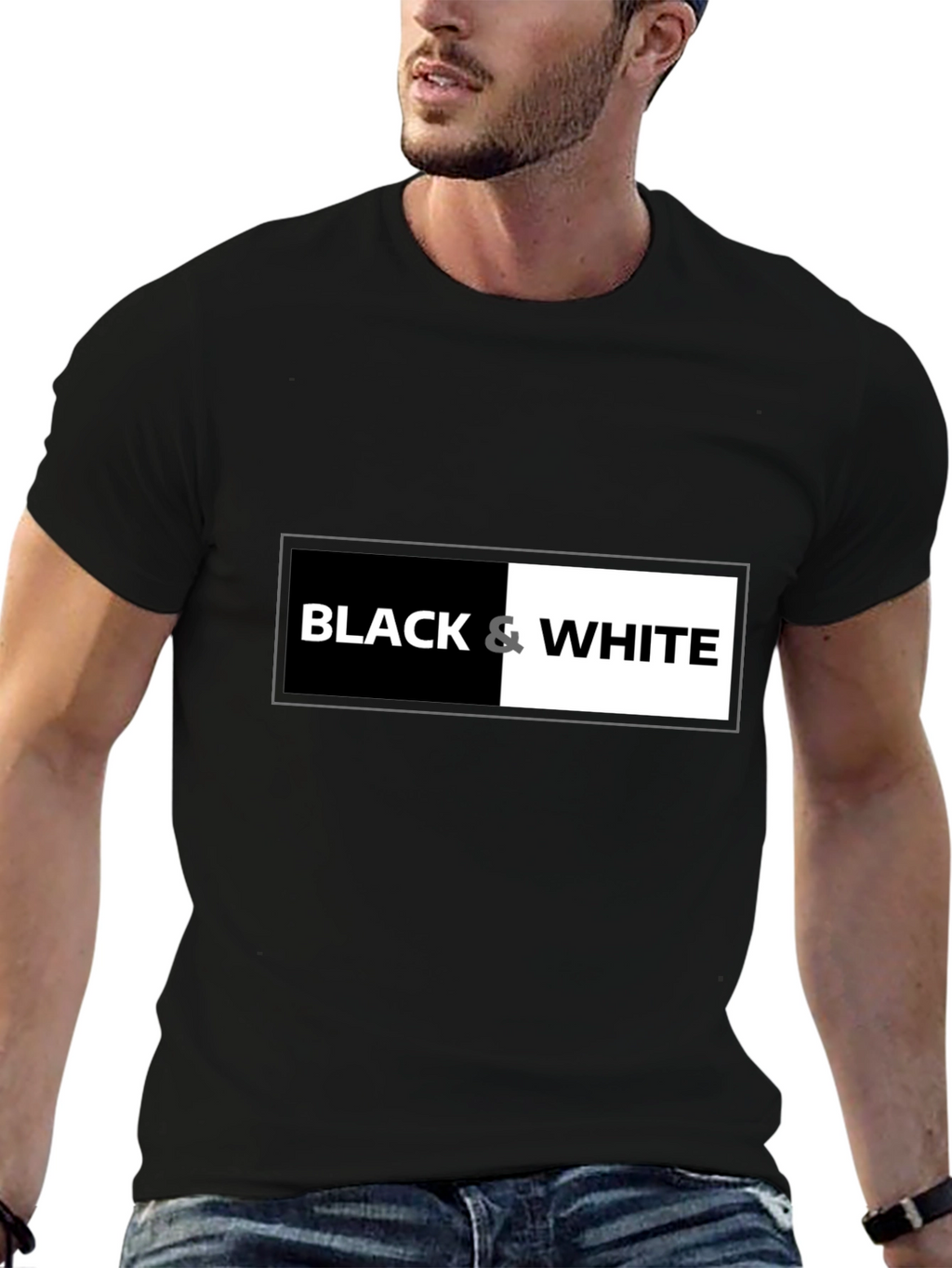 Black & White Graphic Tee - Contrast Design
