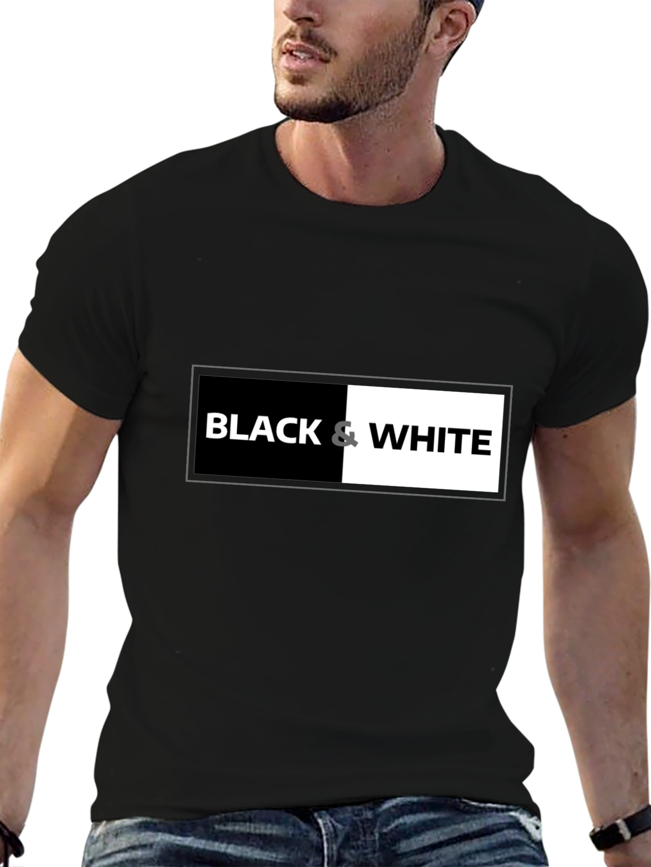 Black & White Graphic Tee - Contrast Design
