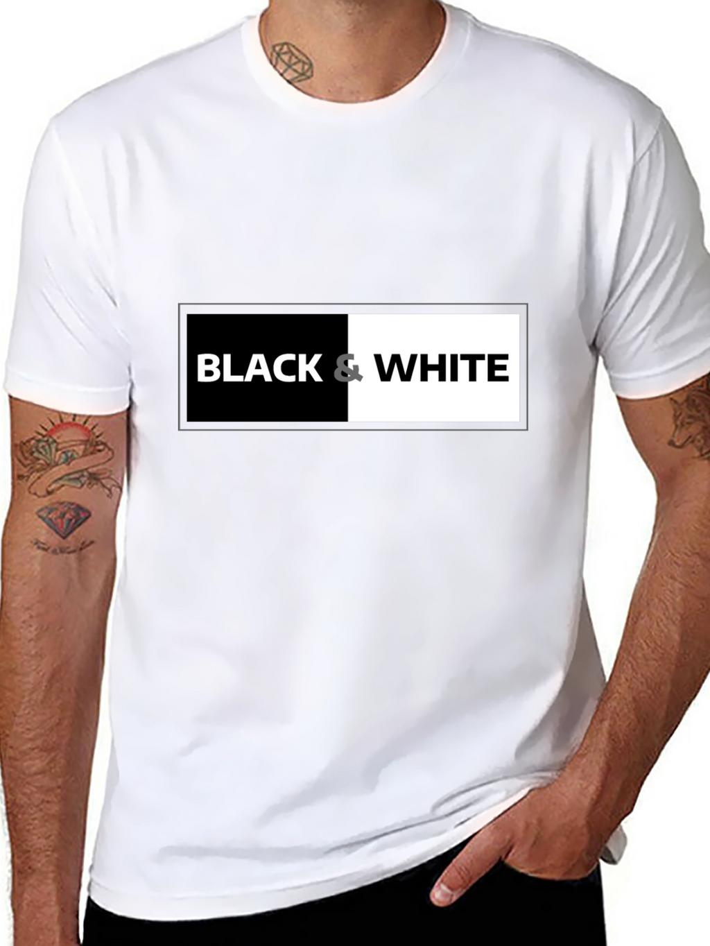Black & White Graphic Tee - Contrast Design