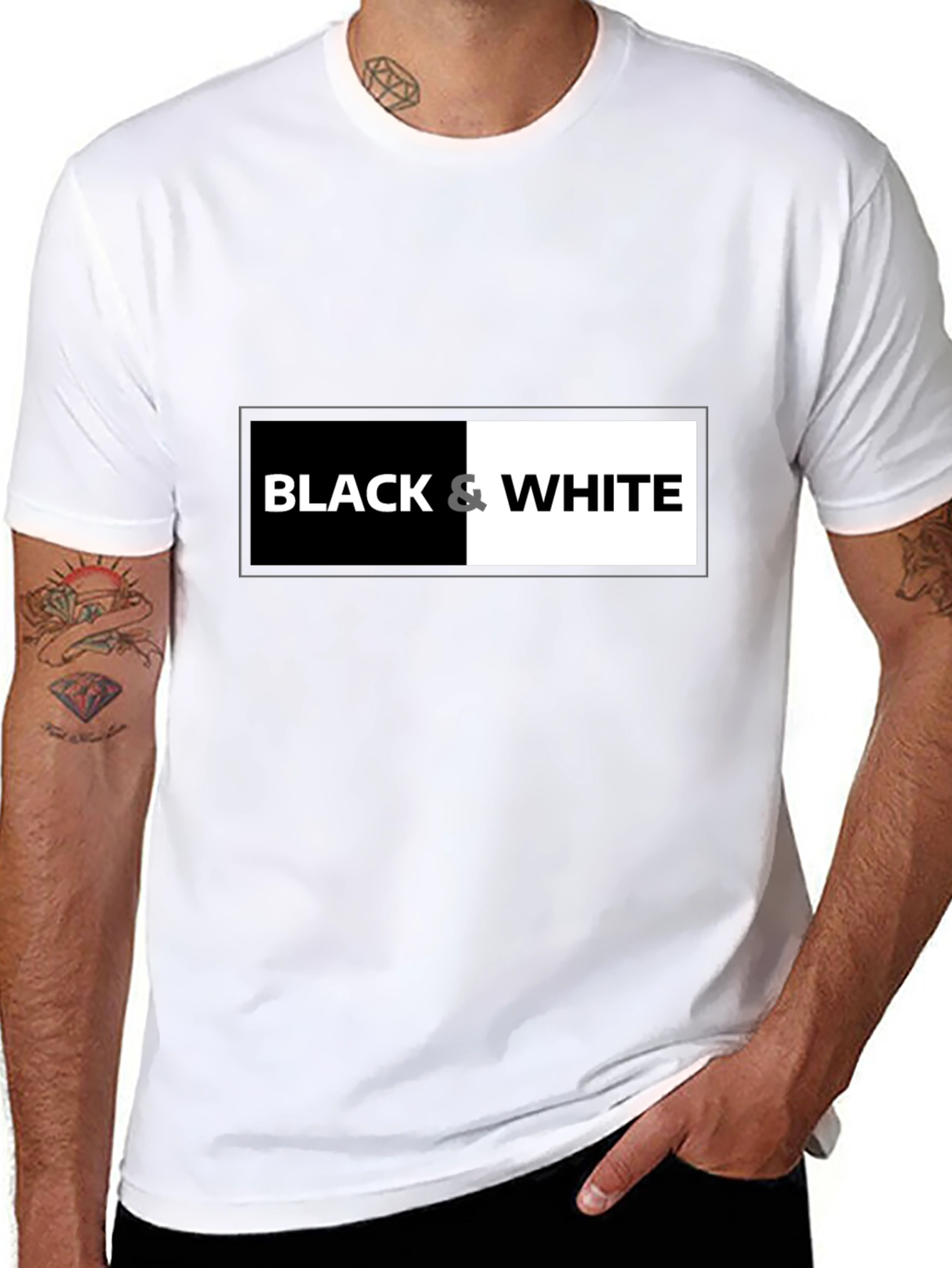Black & White Graphic Tee - Contrast Design