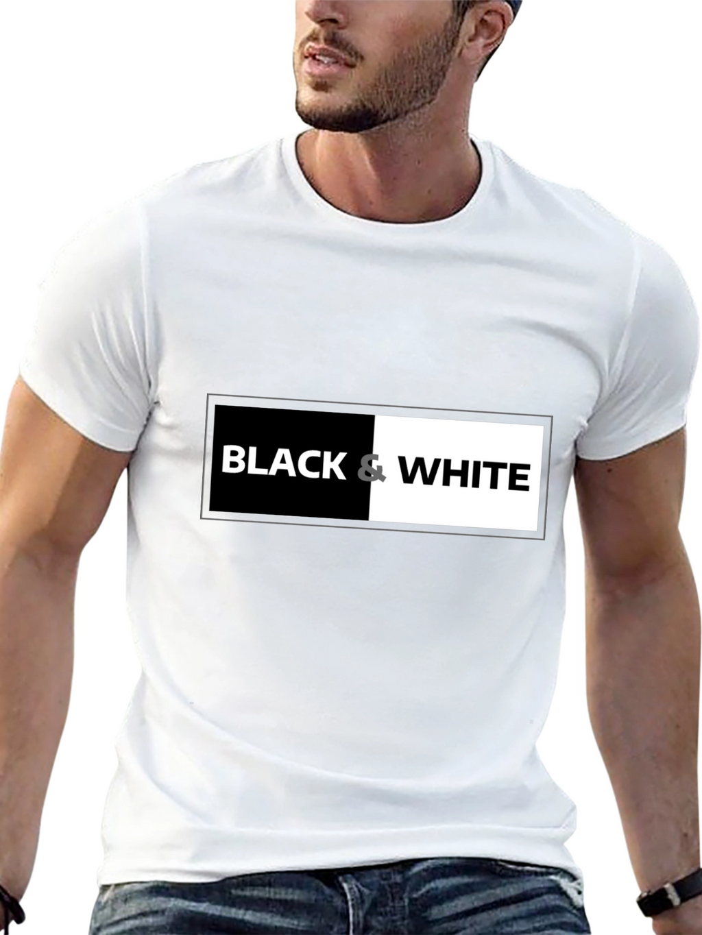 Black & White Graphic Tee - Contrast Design