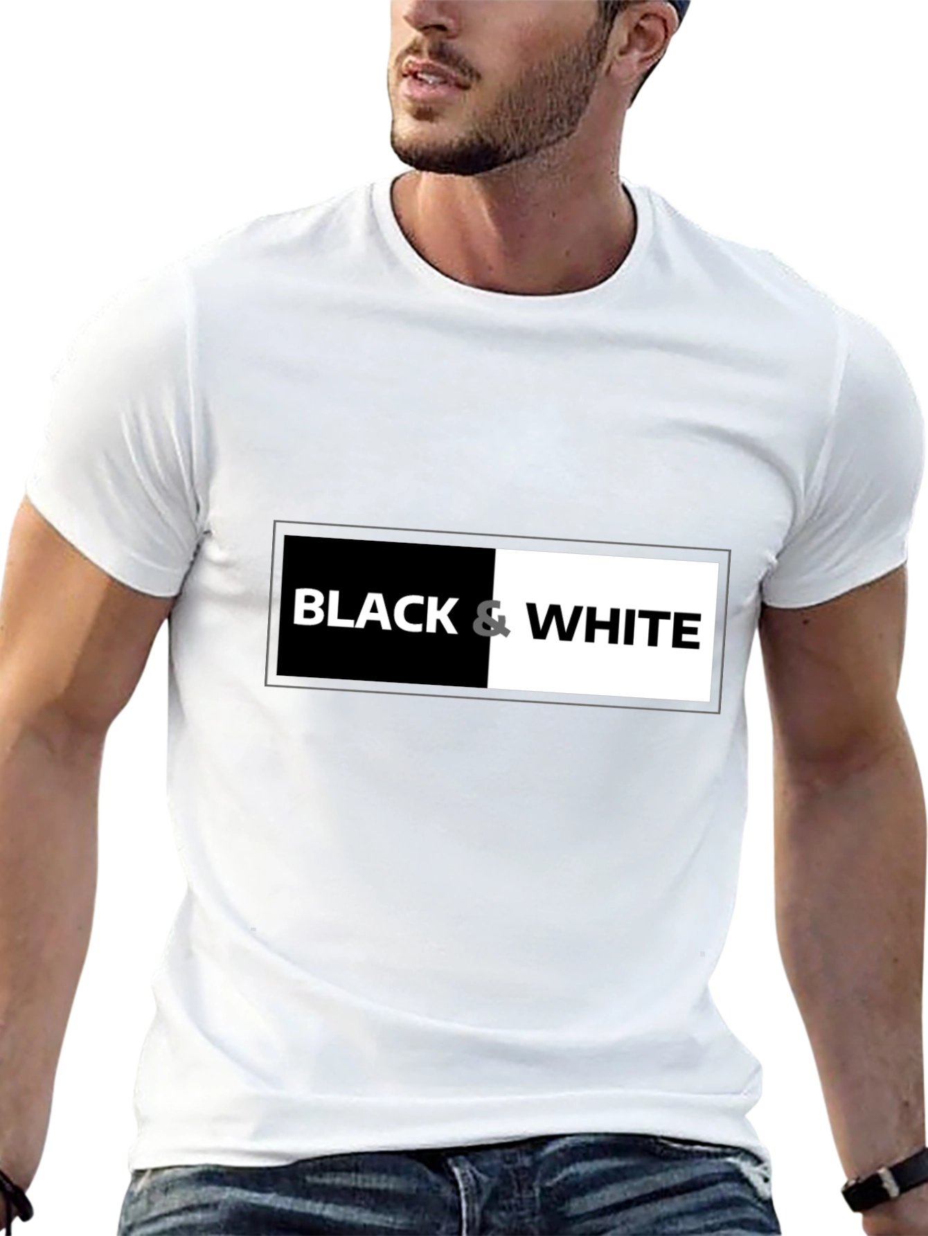 Black & White Graphic Tee - Contrast Design