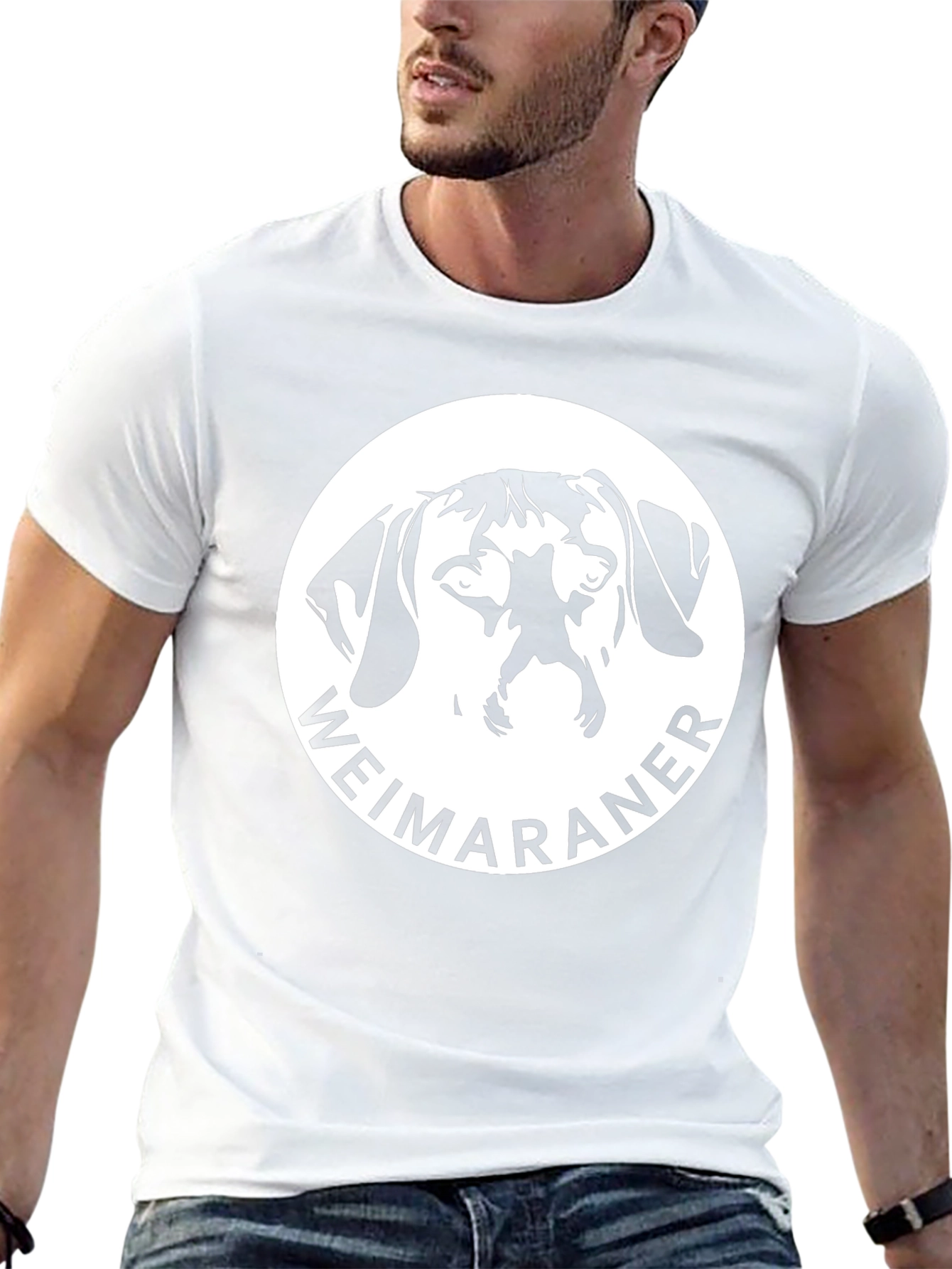 Weimaraner Dog Graphic T-Shirt - Unisex Black Tee