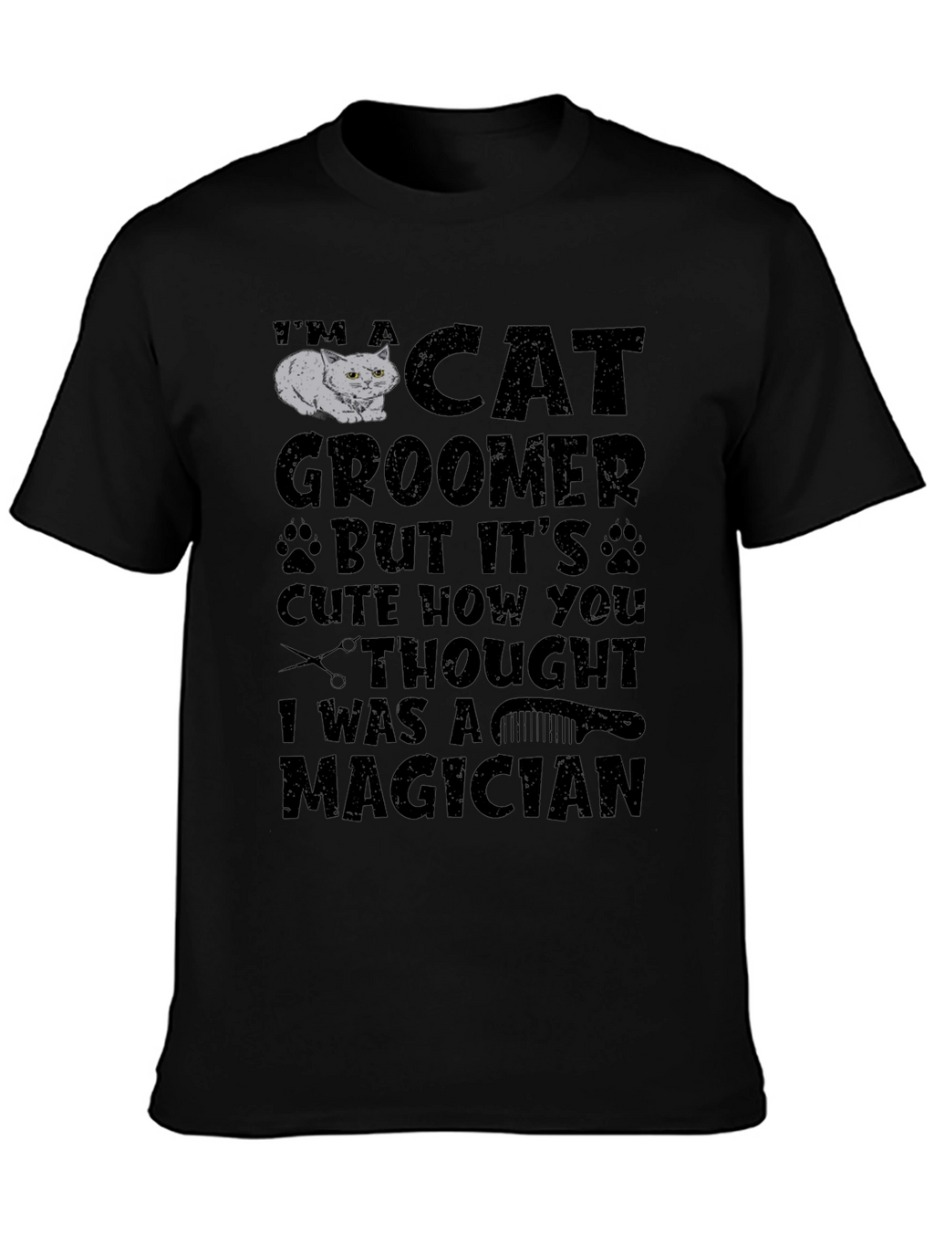 Cat Groomer Magician Graphic Tee