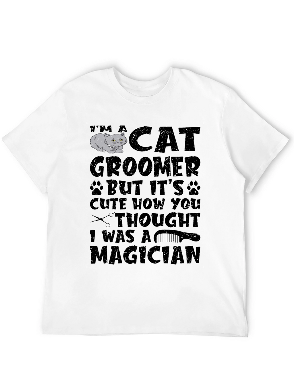 Cat Groomer Magician Graphic Tee