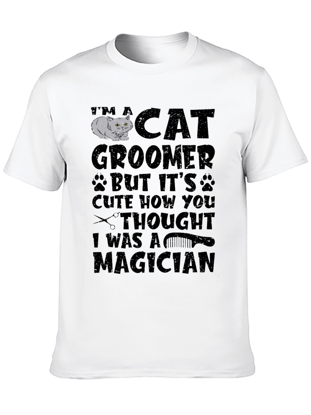 Cat Groomer Magician Graphic Tee