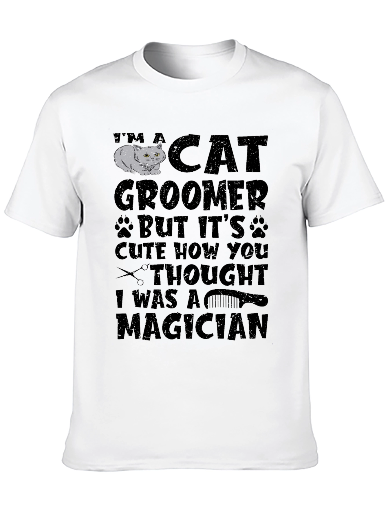 Cat Groomer Magician Graphic Tee