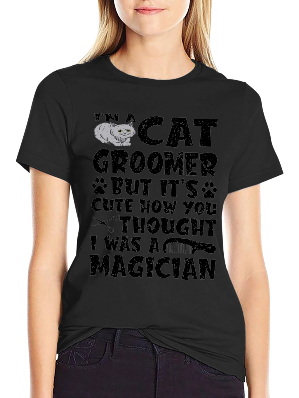 Cat Groomer Magician Graphic Tee