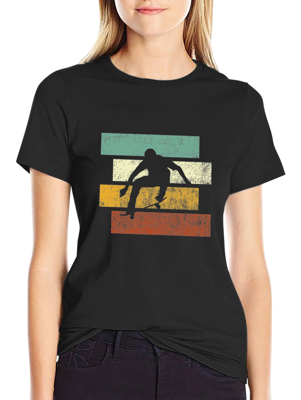 Retro Skateboarder Graphic Tee - Cool Style