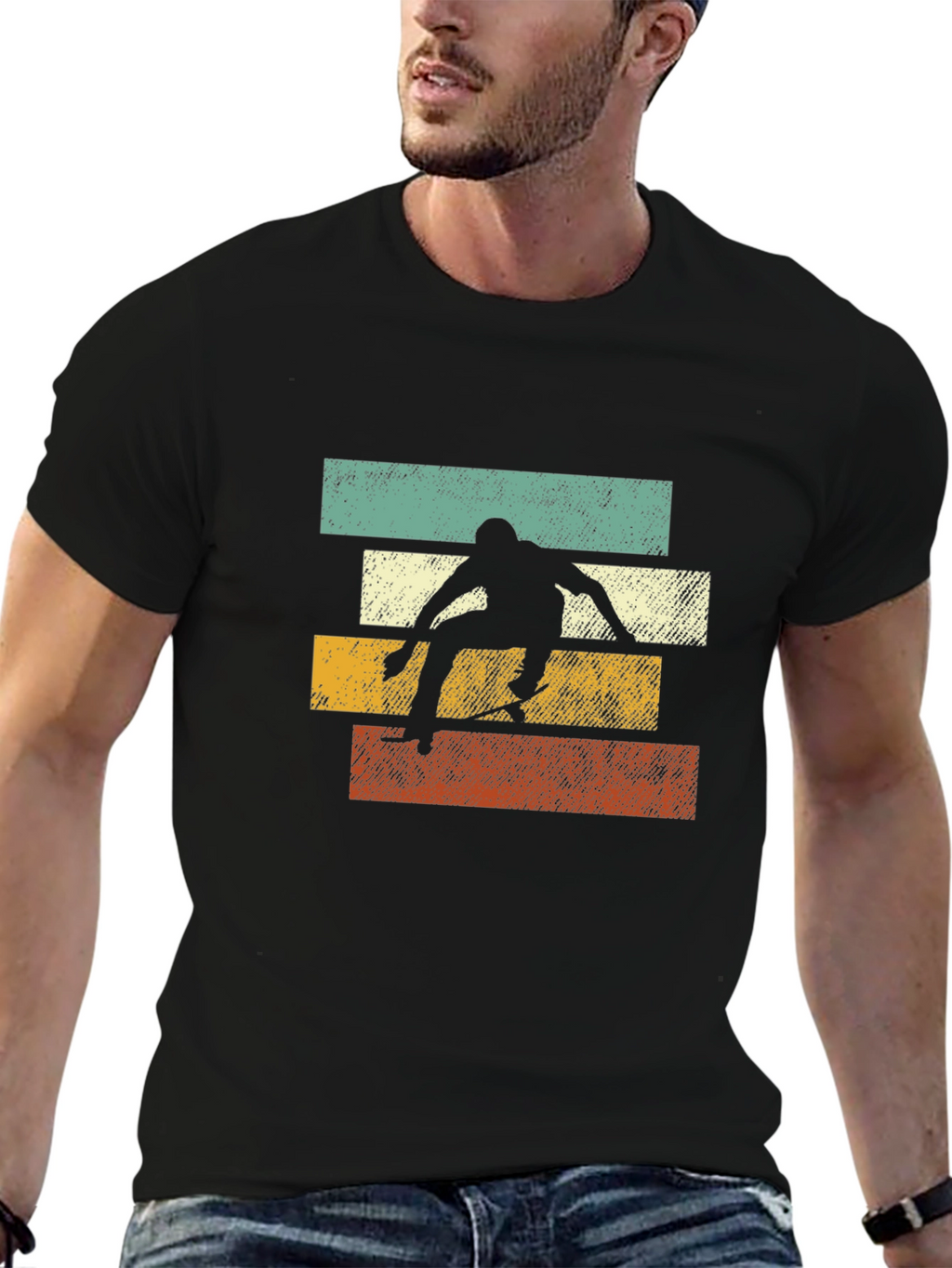 Retro Skateboarder Graphic Tee - Cool Style