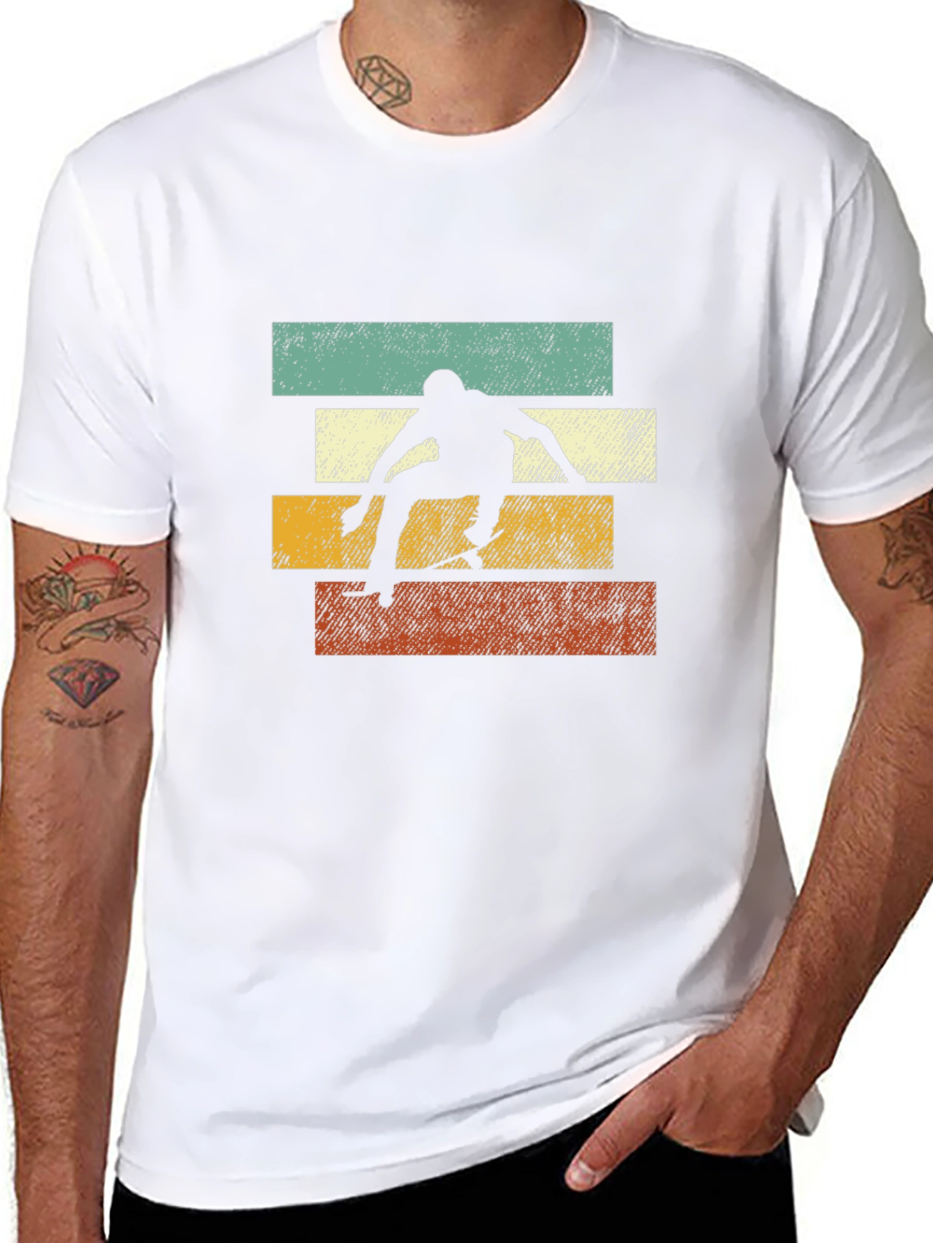 Retro Skateboarder Graphic Tee - Cool Style