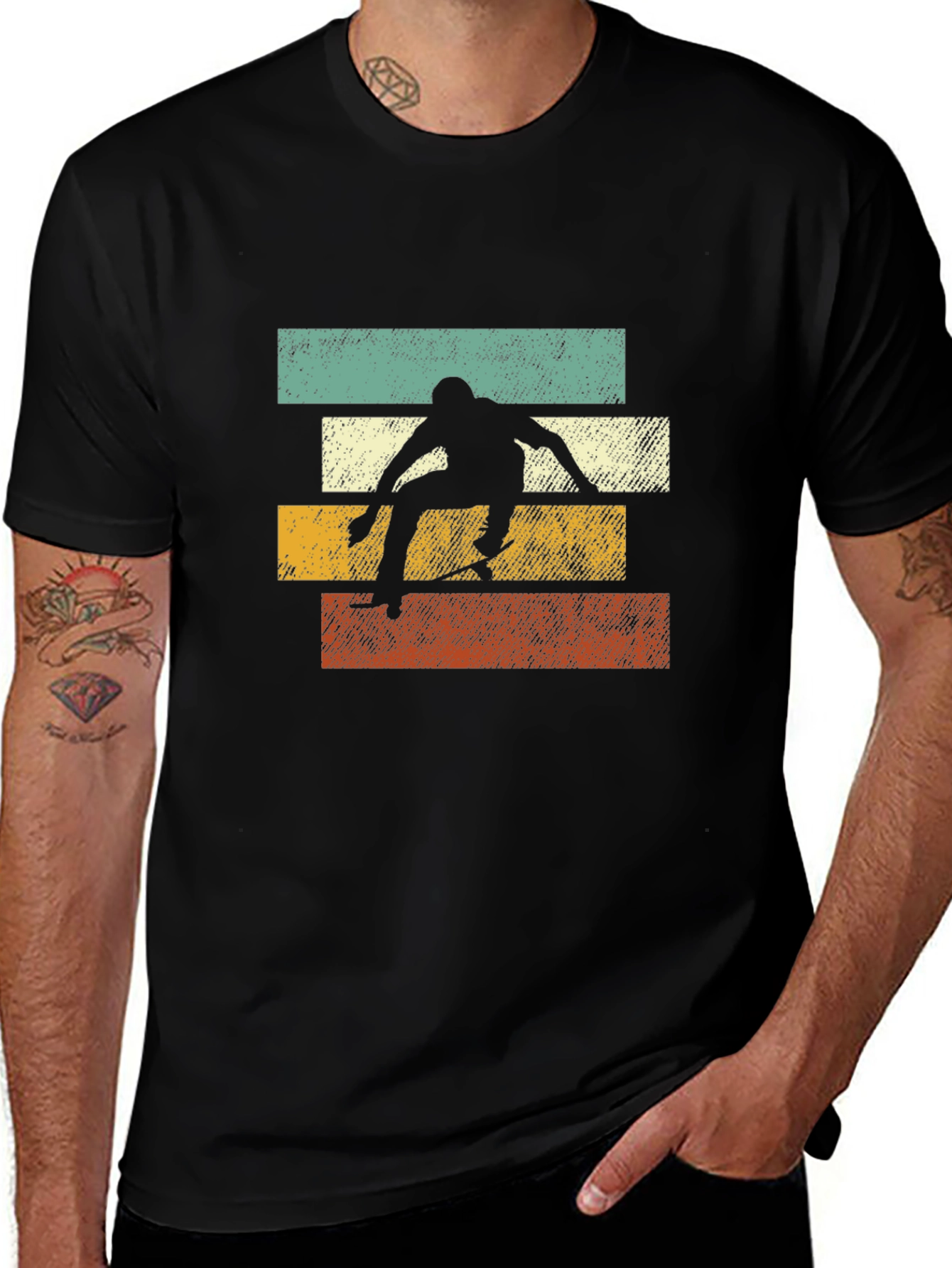 Retro Skateboarder Graphic Tee - Cool Style