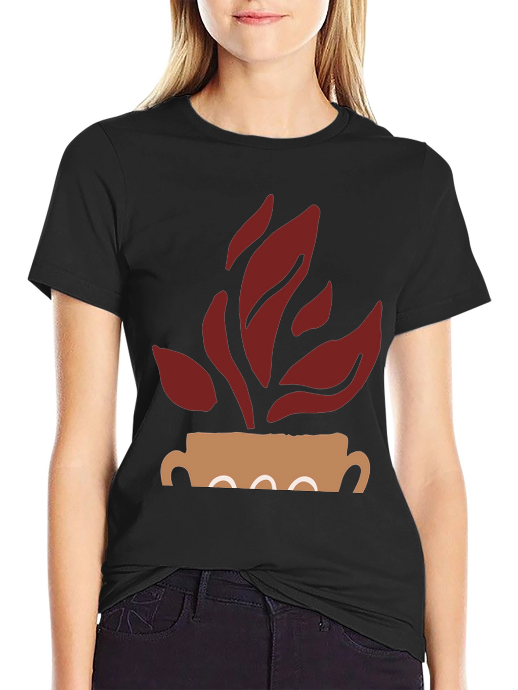 Modern Plant Graphic Tee - Casual Style