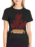 Modern Plant Graphic Tee - Casual Style