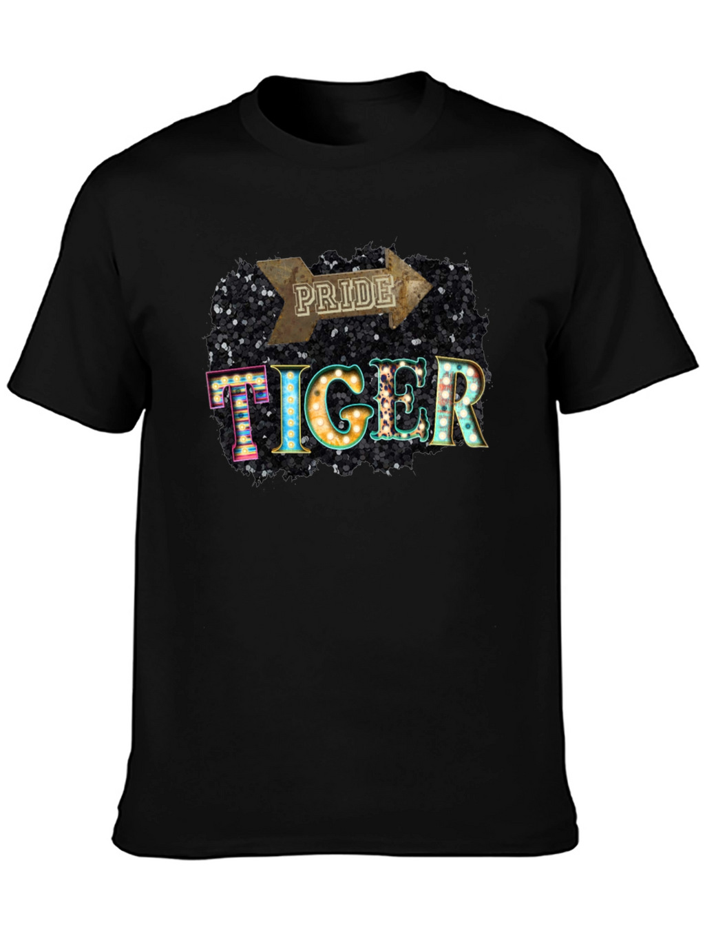 Pride Tiger Graphic Tee - Stylish Black T-Shirt