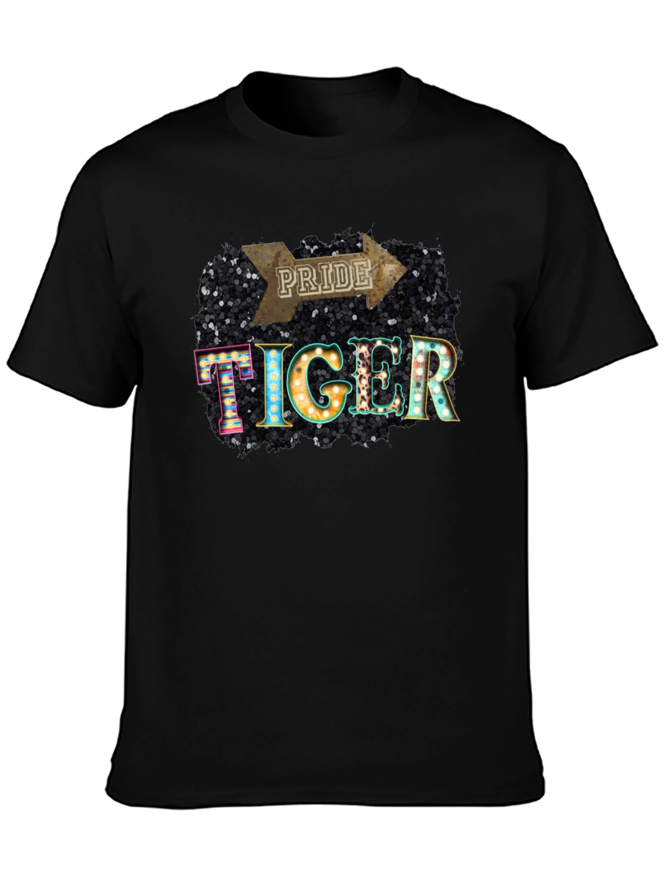 Pride Tiger Graphic Tee - Stylish Black T-Shirt