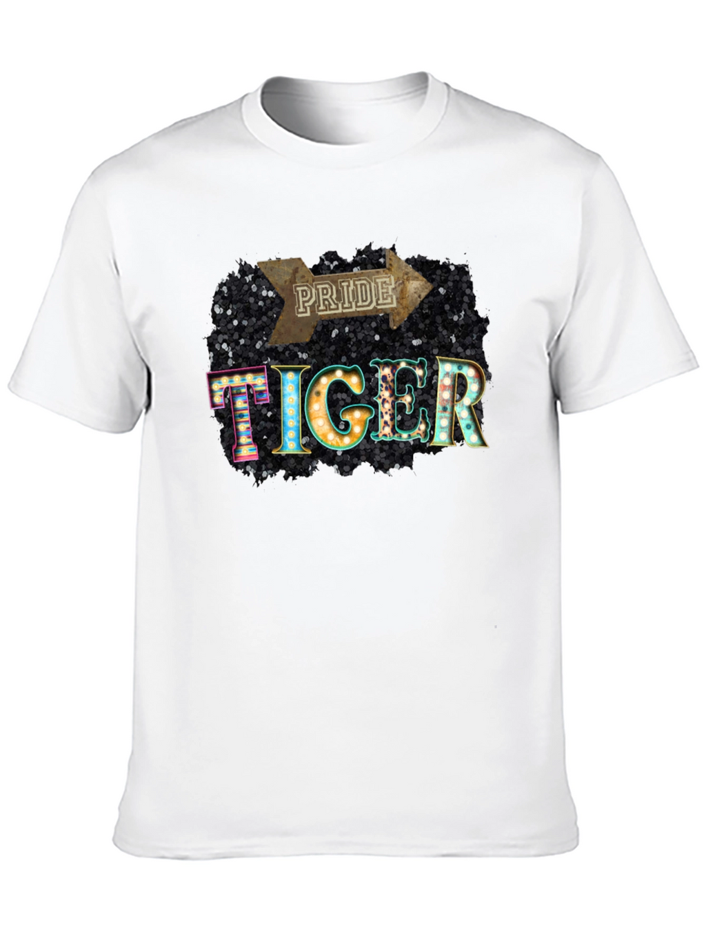 Pride Tiger Graphic Tee - Stylish Black T-Shirt