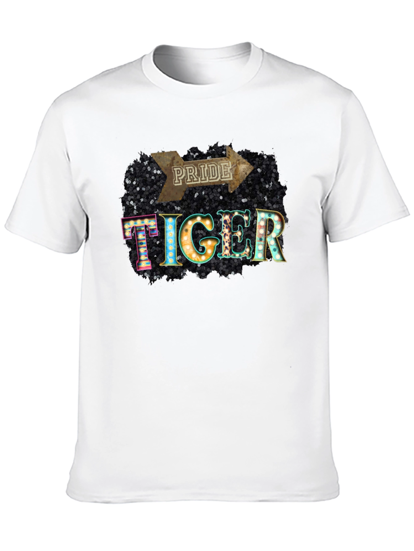 Pride Tiger Graphic Tee - Stylish Black T-Shirt