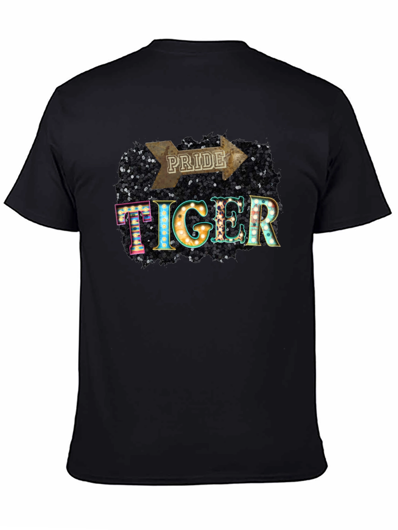 Pride Tiger Graphic Tee - Stylish Black T-Shirt