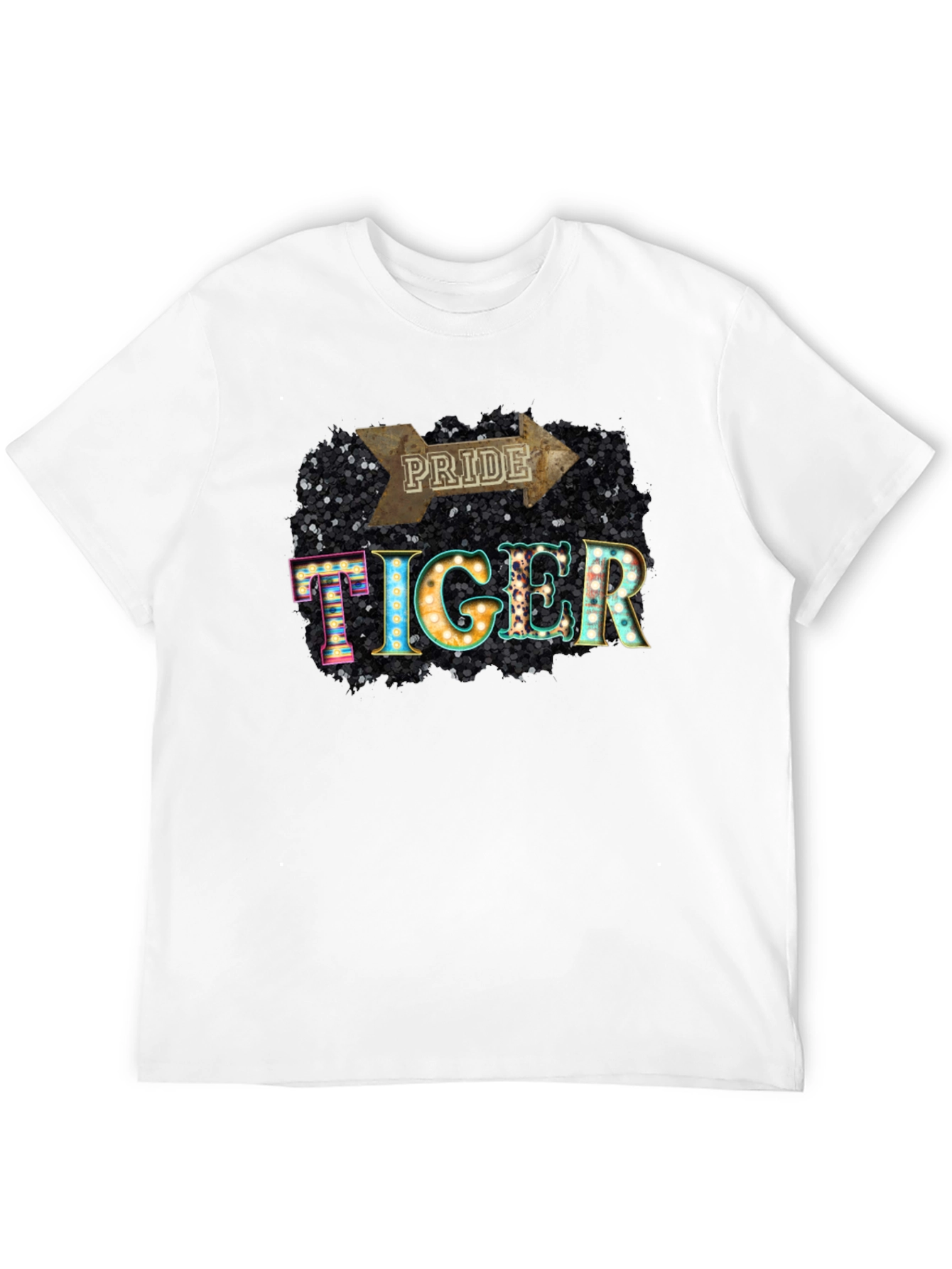 Pride Tiger Graphic Tee - Stylish Black T-Shirt