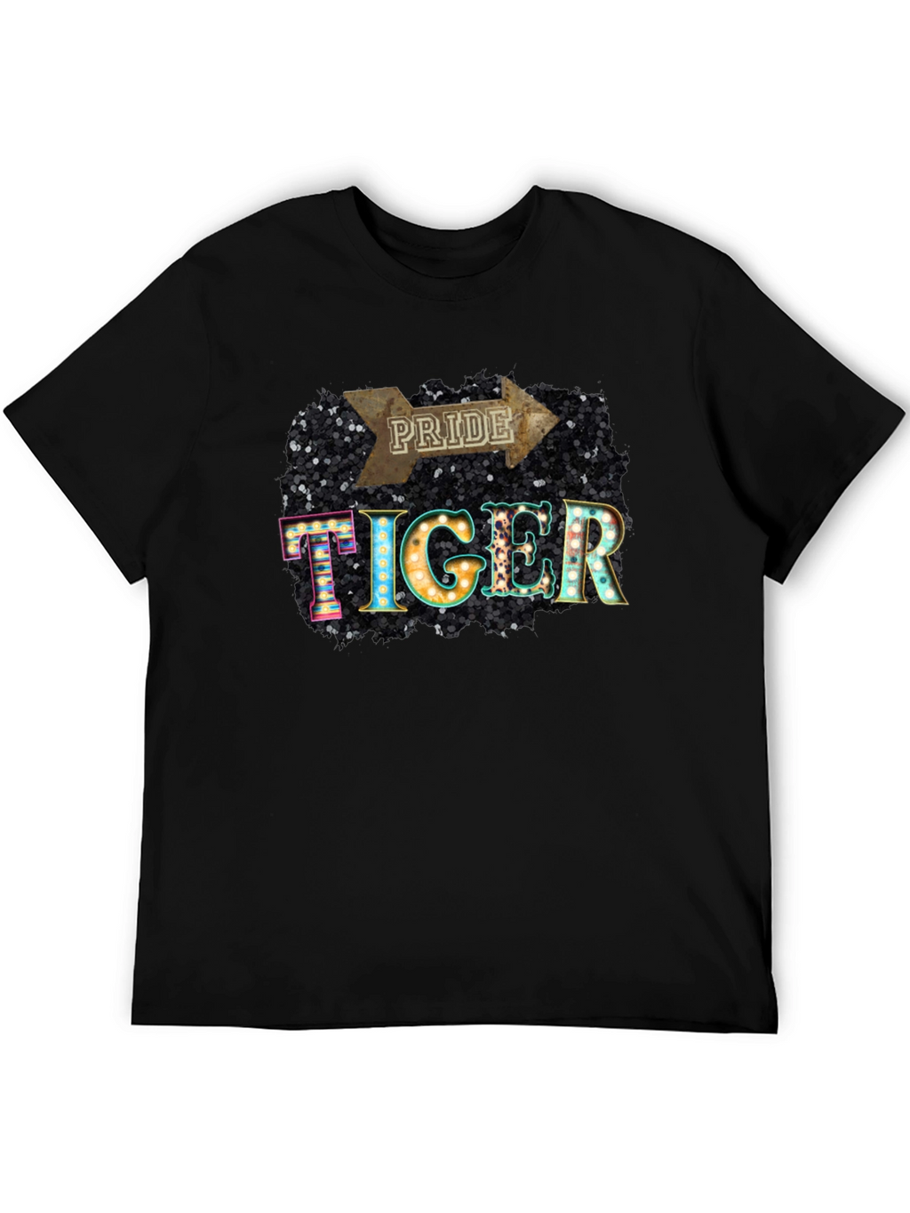 Pride Tiger Graphic Tee - Stylish Black T-Shirt