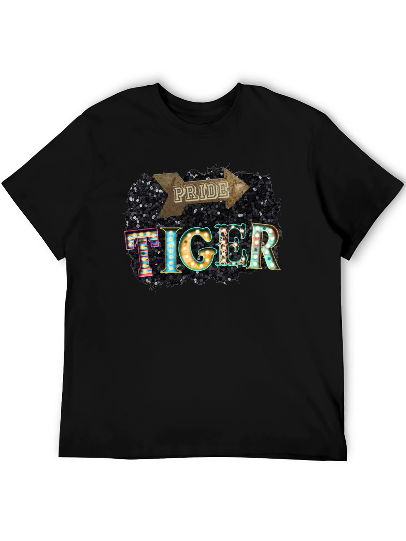 Pride Tiger Graphic Tee - Stylish Black T-Shirt