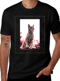 Cat Art Graphic Black T-Shirt