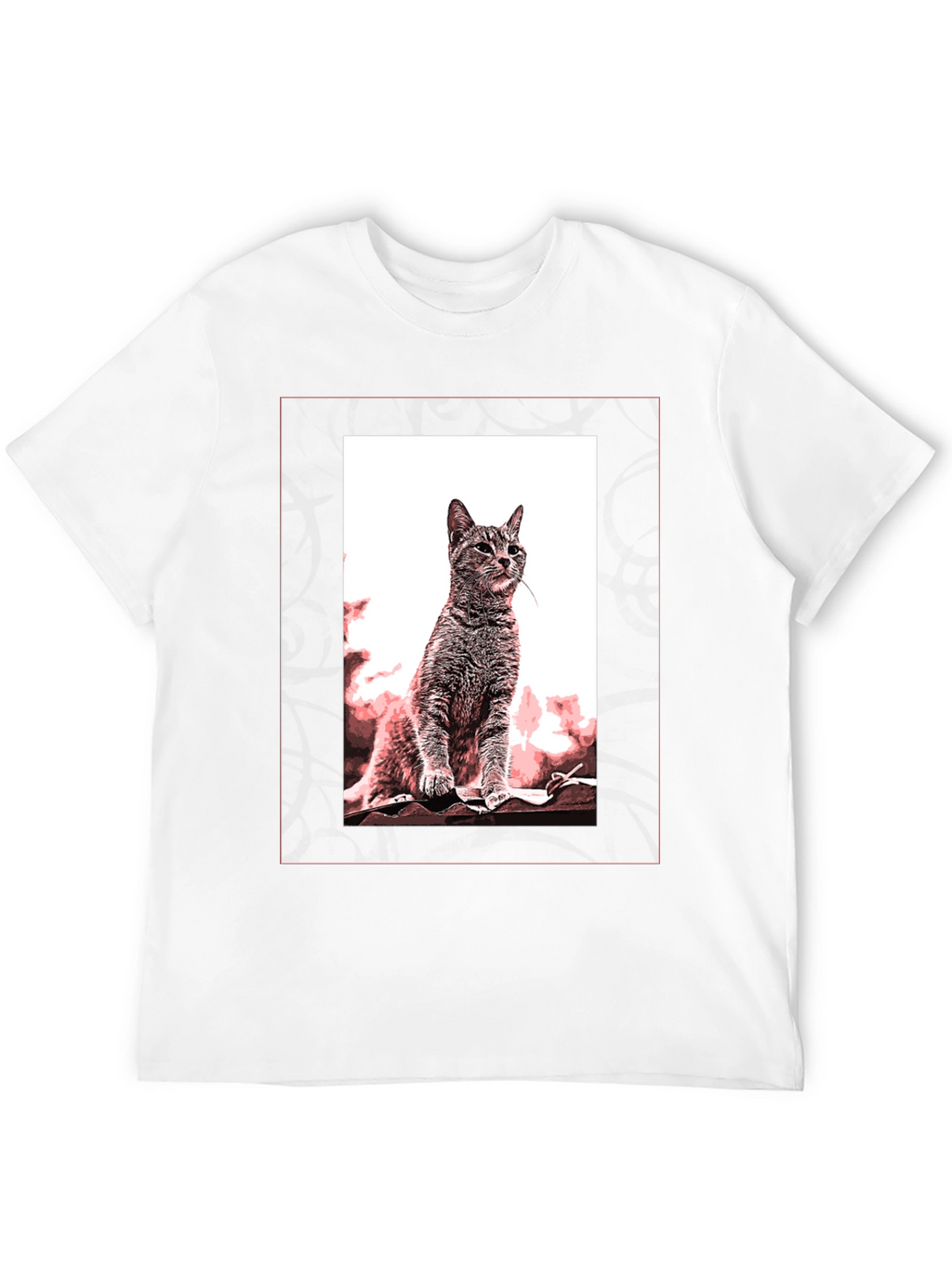 Cat Art Graphic Black T-Shirt