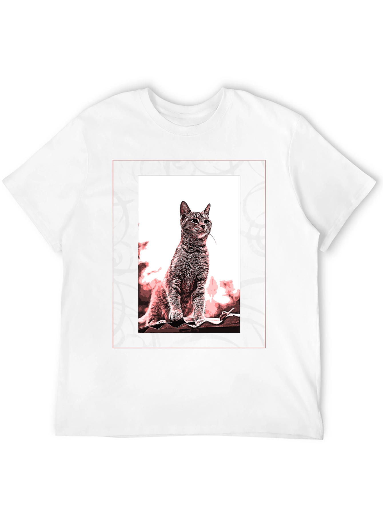 Cat Art Graphic Black T-Shirt