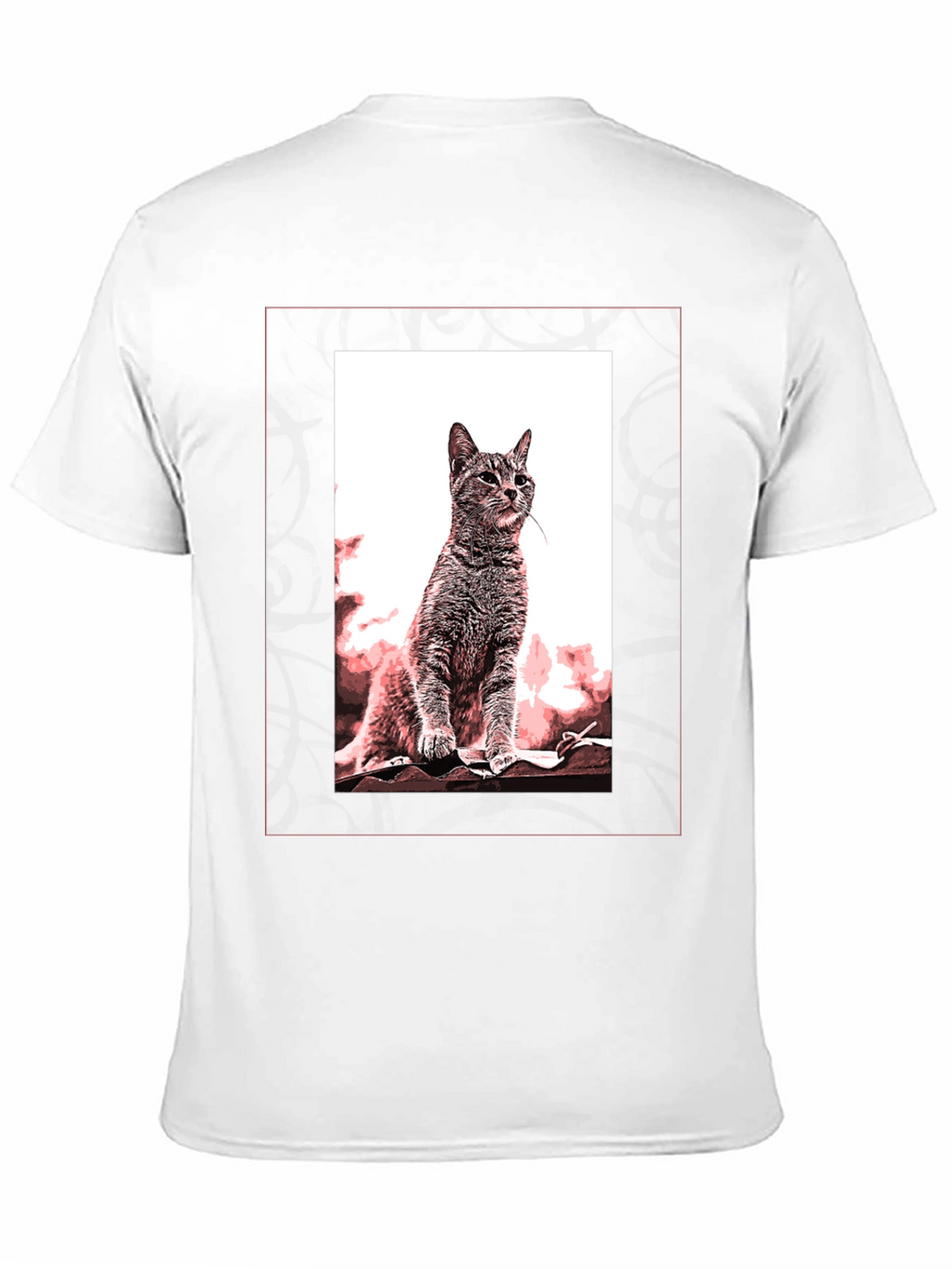 Cat Art Graphic Black T-Shirt