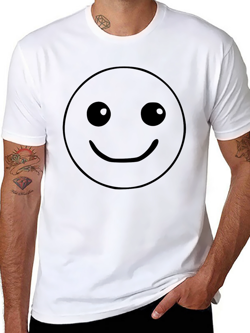 Smiley Face Black T-Shirt - Classic Graphic Tee