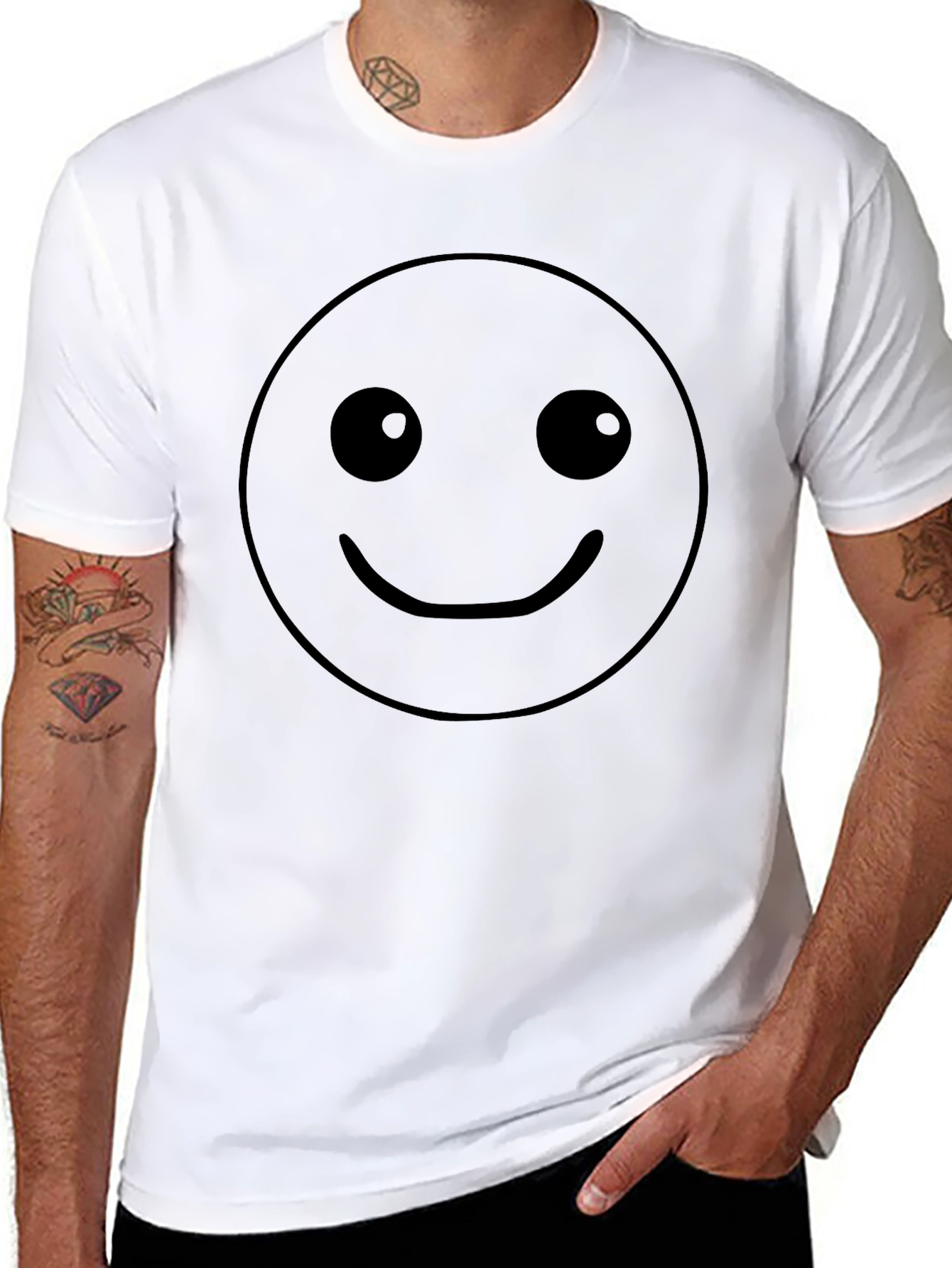 Smiley Face Black T-Shirt - Classic Graphic Tee