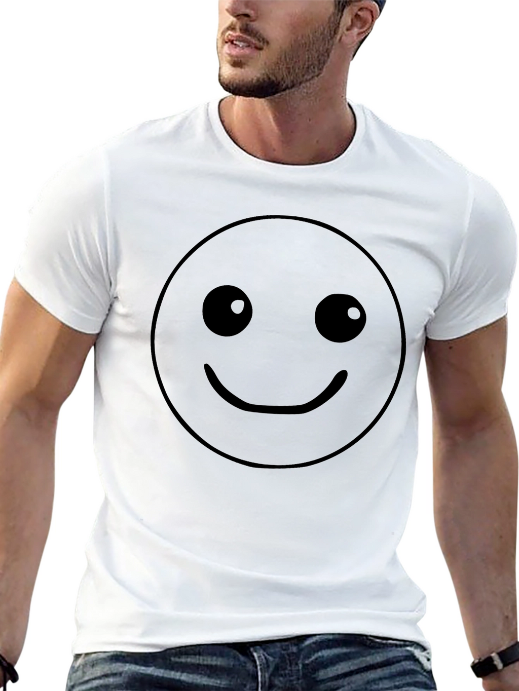Smiley Face Black T-Shirt - Classic Graphic Tee
