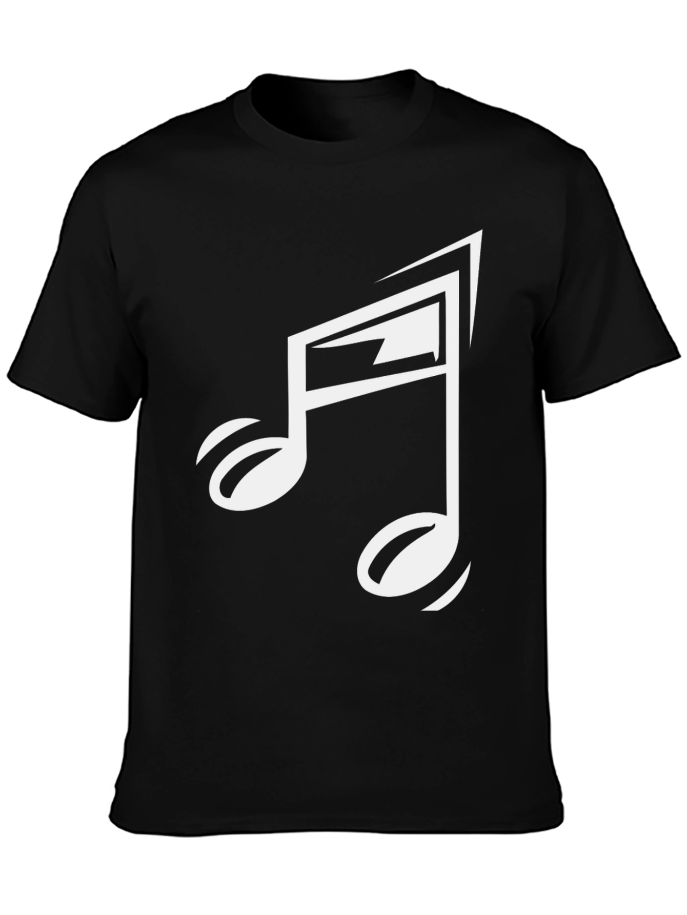 Musical Note Graphic Tee - Black Cotton Blend