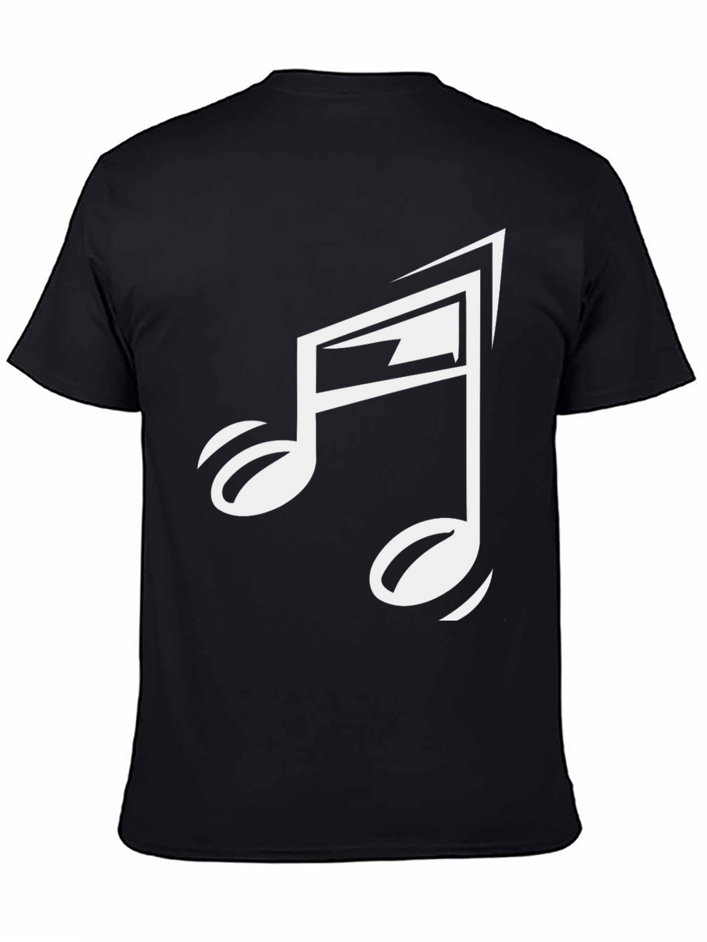 Musical Note Graphic Tee - Black Cotton Blend