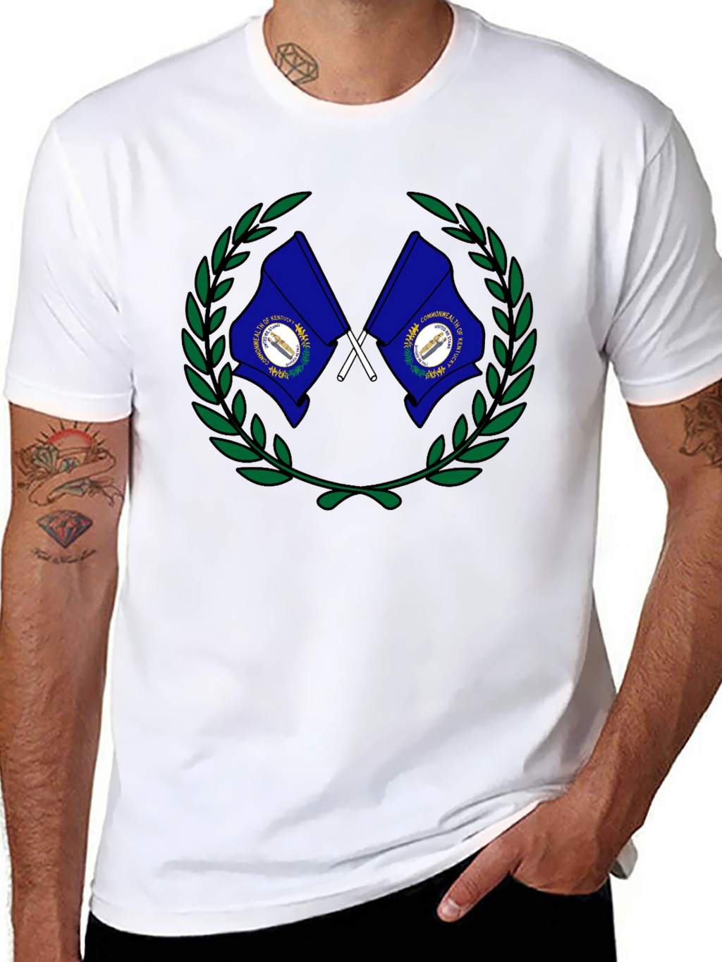Kentucky Flag Wreath Graphic T-Shirt