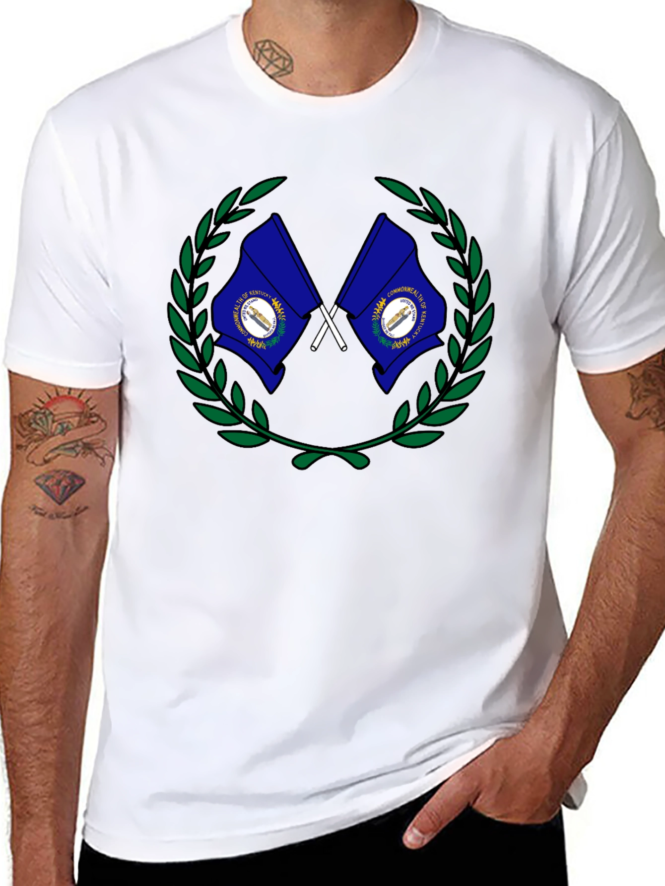 Kentucky Flag Wreath Graphic T-Shirt