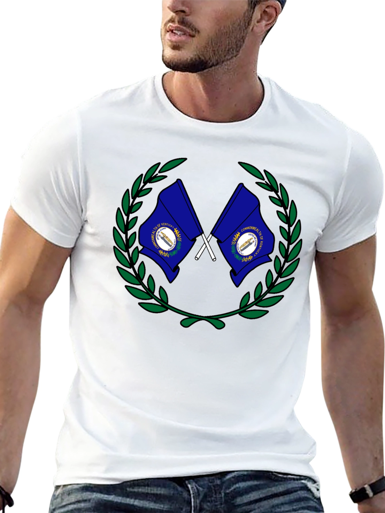 Kentucky Flag Wreath Graphic T-Shirt