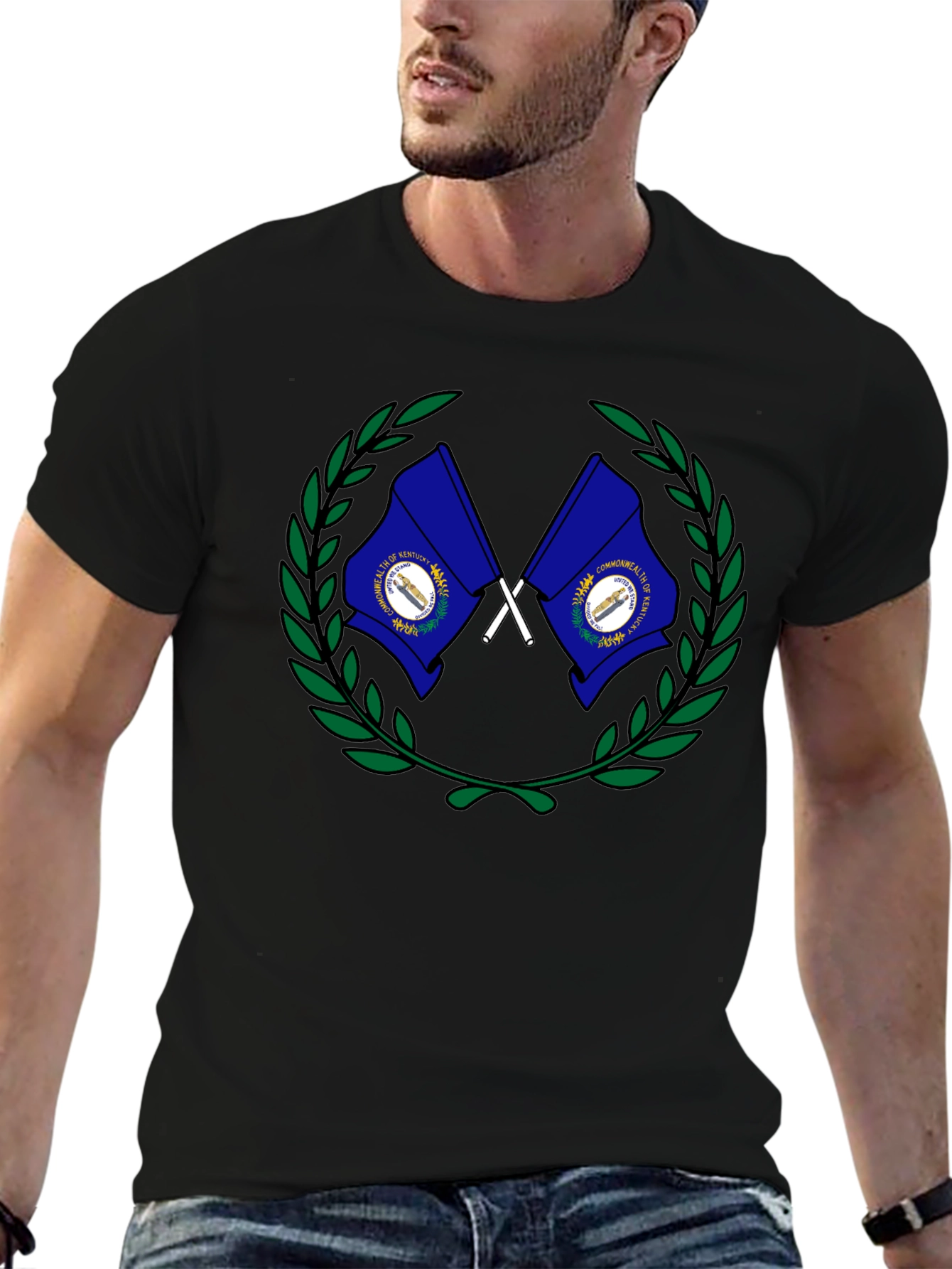 Kentucky Flag Wreath Graphic T-Shirt