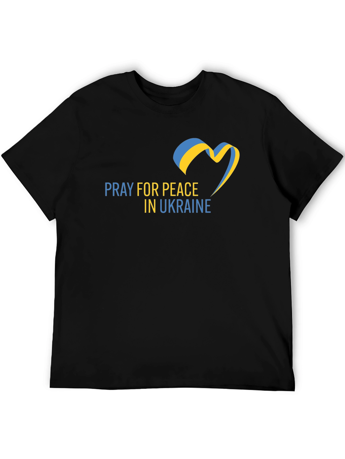 Pray for Peace Ukraine Black T-Shirt