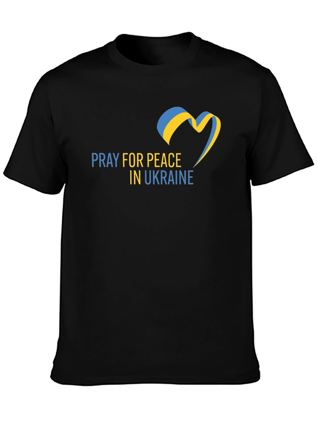 Pray for Peace Ukraine Black T-Shirt