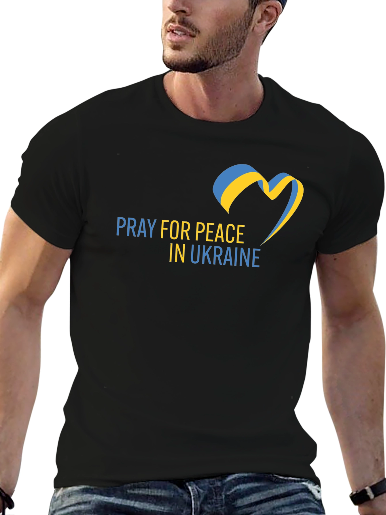 Pray for Peace Ukraine Black T-Shirt