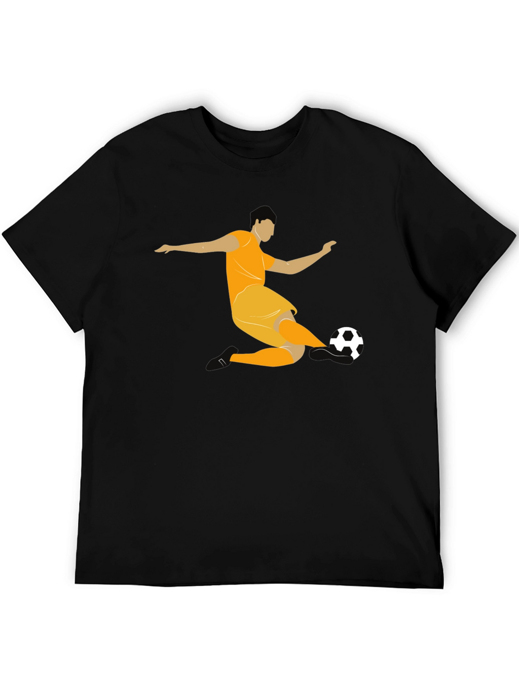 Soccer Player Graphic Black T-Shirt