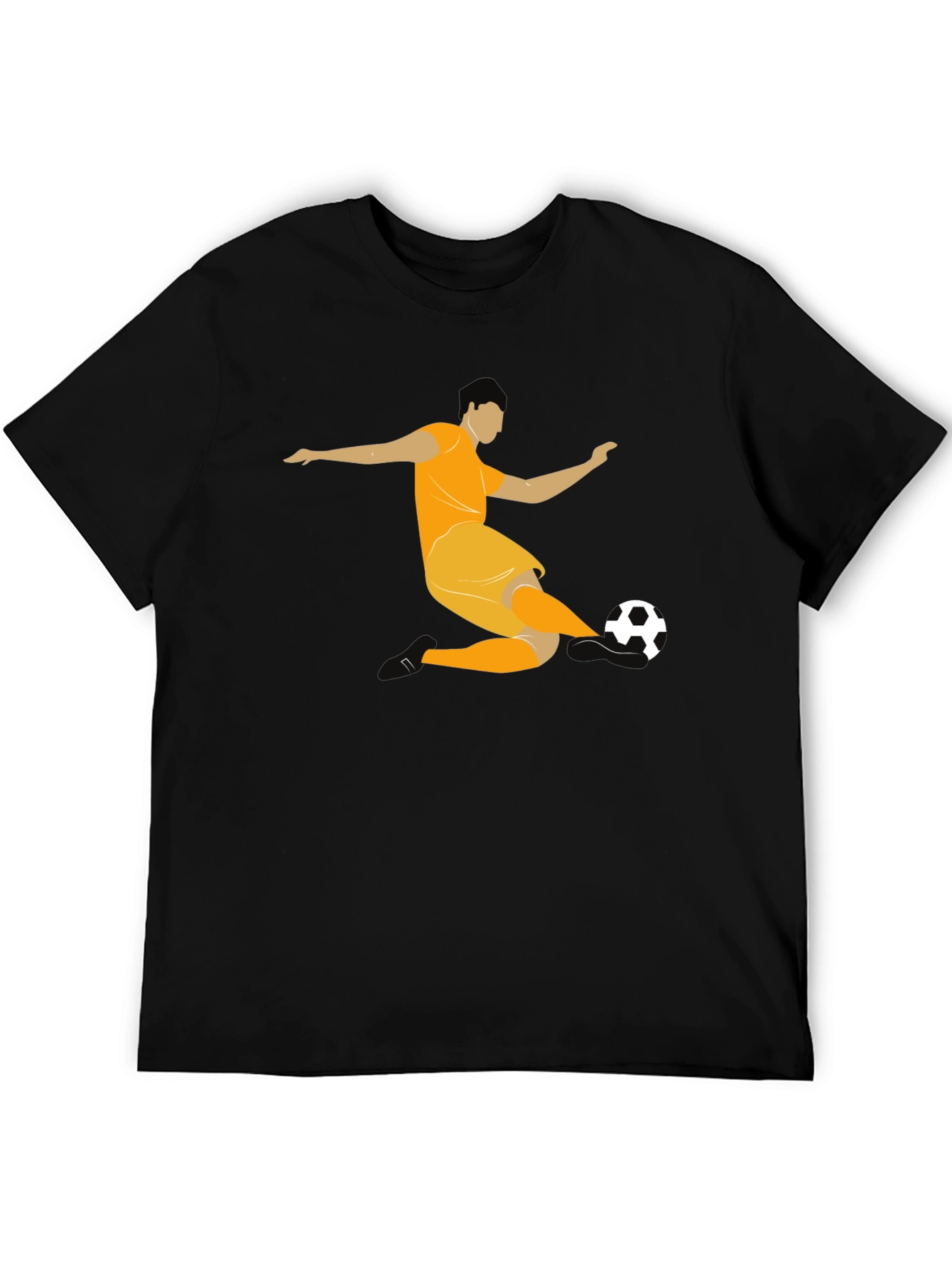 Soccer Player Graphic Black T-Shirt