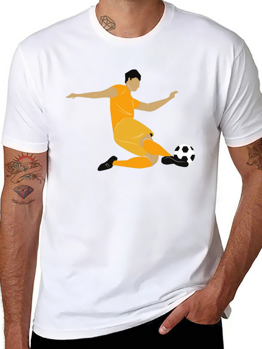 Soccer Player Graphic Black T-Shirt