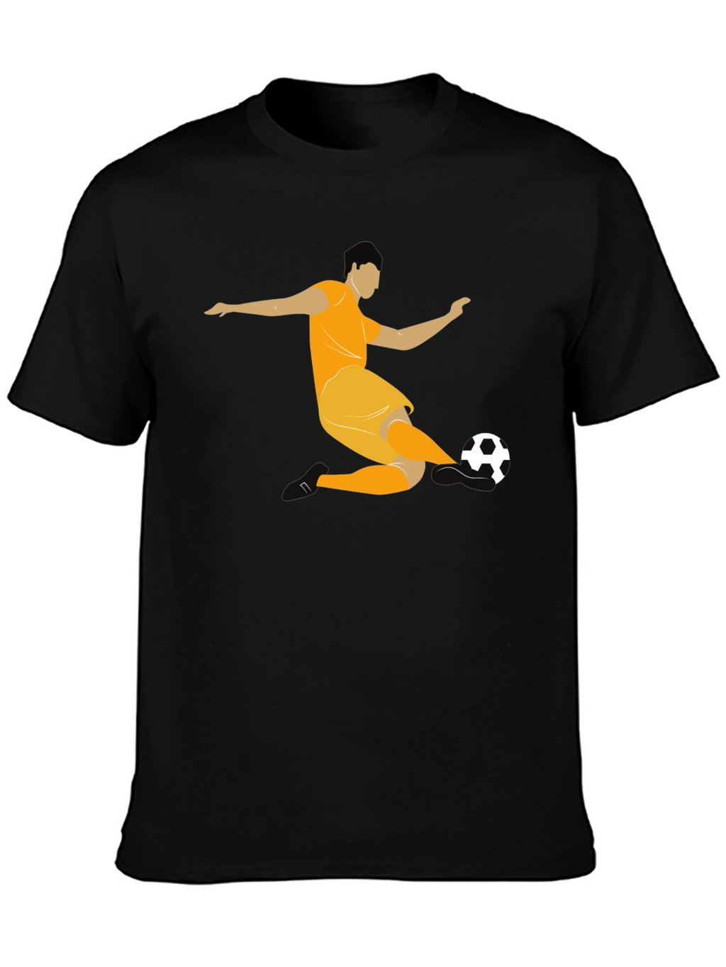 Soccer Player Graphic Black T-Shirt