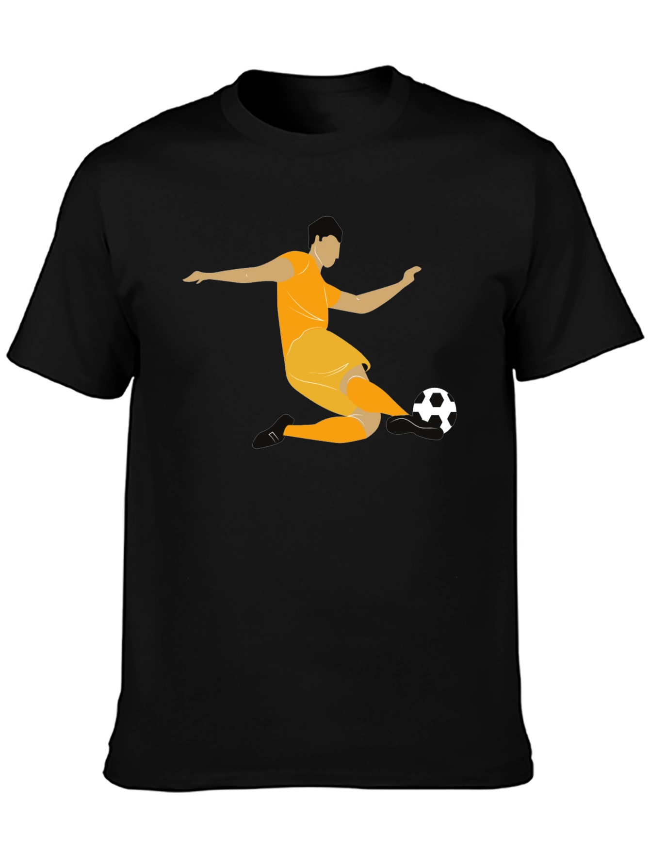 Soccer Player Graphic Black T-Shirt
