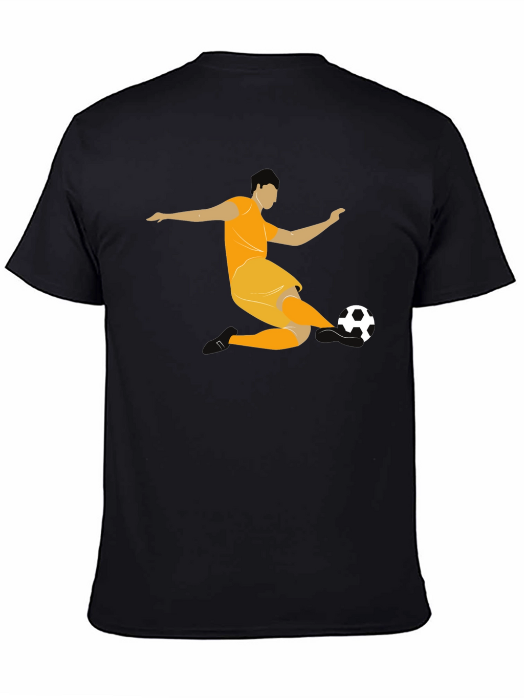 Soccer Player Graphic Black T-Shirt
